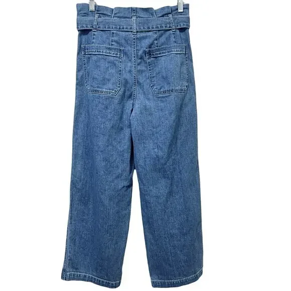 Madewell Paperbag Wide Leg Crop Jeans 27 Bygrove Wash - Picture 5 of 5